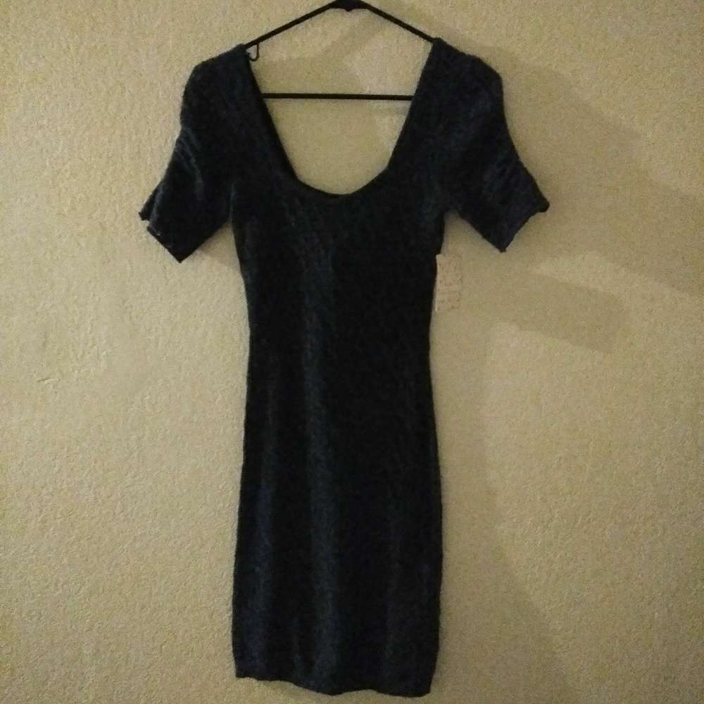FREE PEOPLE Charcoal Gray Knit Dress NWT S/P